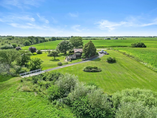 aerial view with a rural view