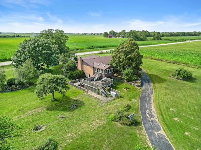 drone / aerial view with a rural view