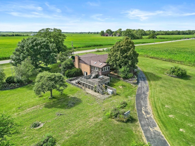 drone / aerial view with a rural view