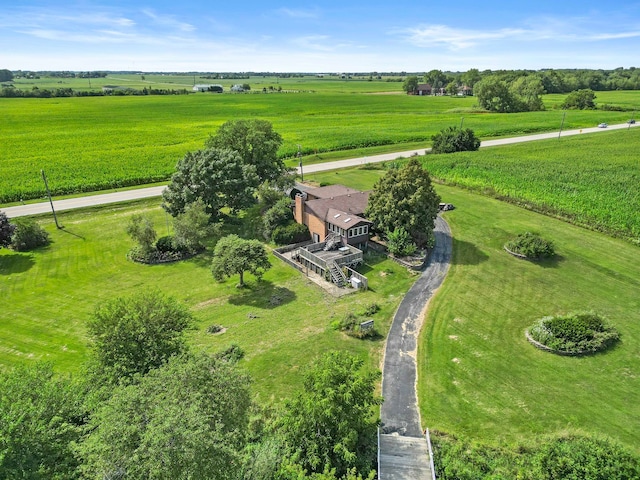 drone / aerial view with a rural view