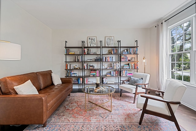 interior space with hardwood / wood-style flooring