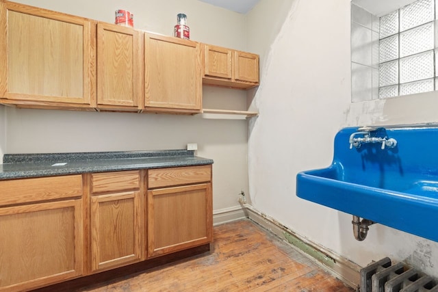 kitchen with light wood-type flooring