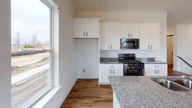 kitchen featuring appliances with stainless steel finishes, wood-type flooring, and plenty of natural light