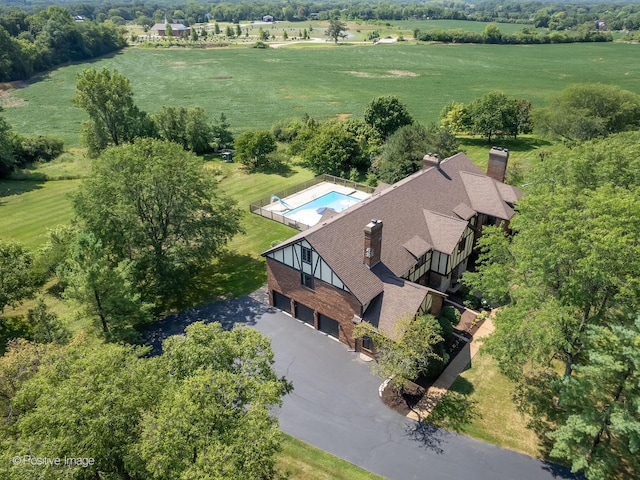 aerial view featuring a rural view