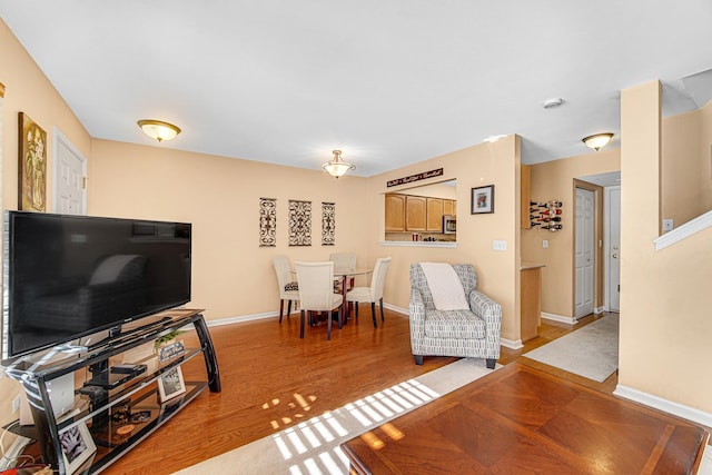 living room featuring light hardwood / wood-style floors