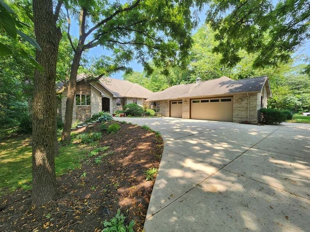 ranch-style home with a garage