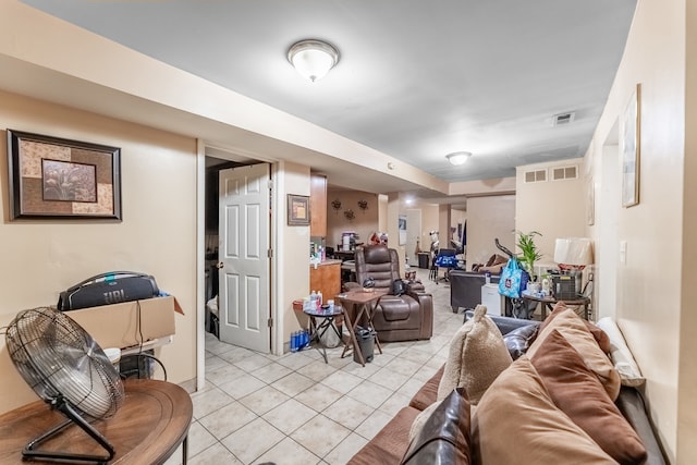 view of tiled living room