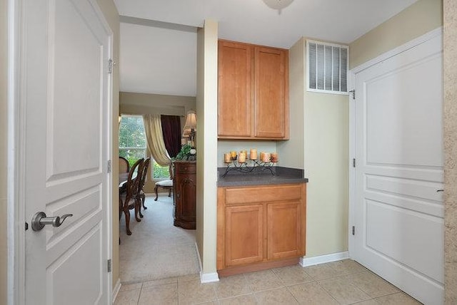 kitchen featuring light tile patterned floors