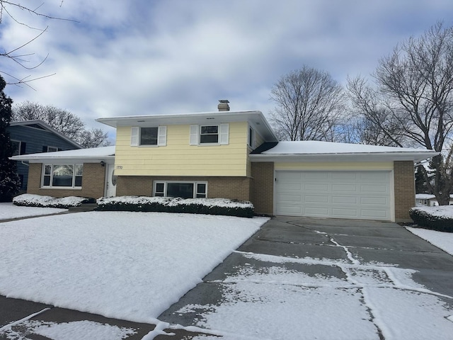 tri-level home with a garage