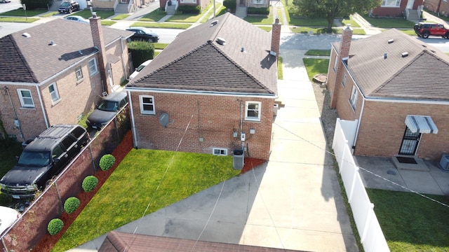 aerial view with a residential view