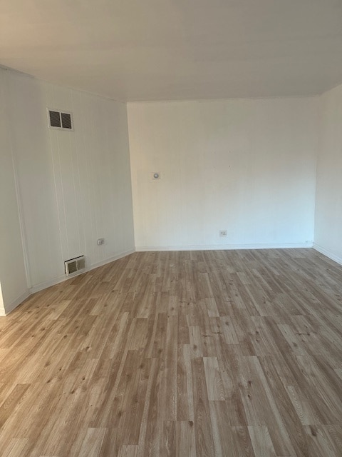 unfurnished room with light hardwood / wood-style flooring