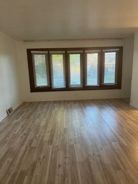 spare room featuring wood-type flooring