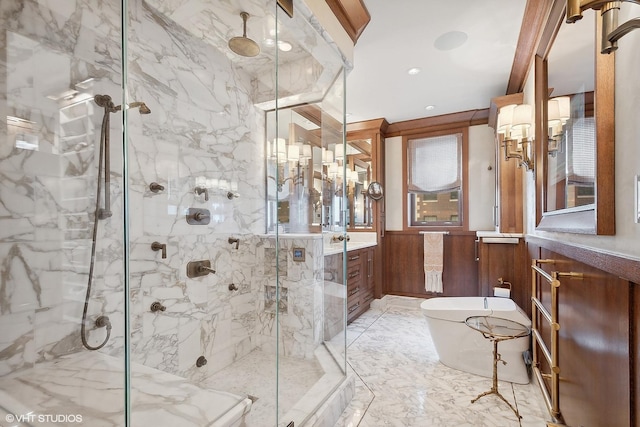 bathroom with vanity, a shower with door, and toilet