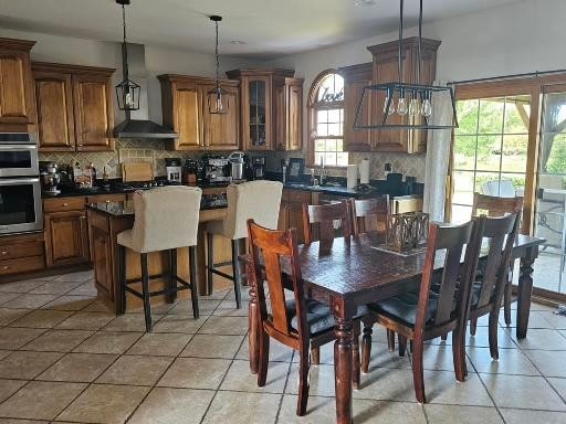 view of tiled dining area