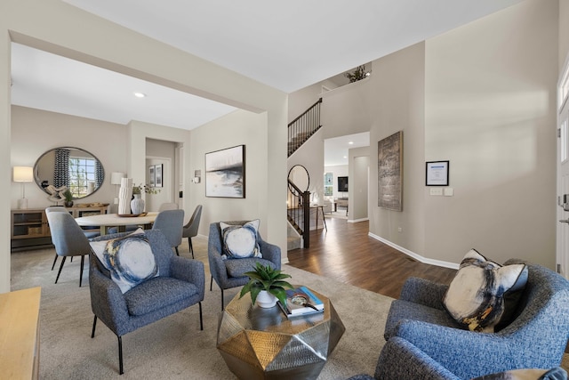 living room featuring hardwood / wood-style floors