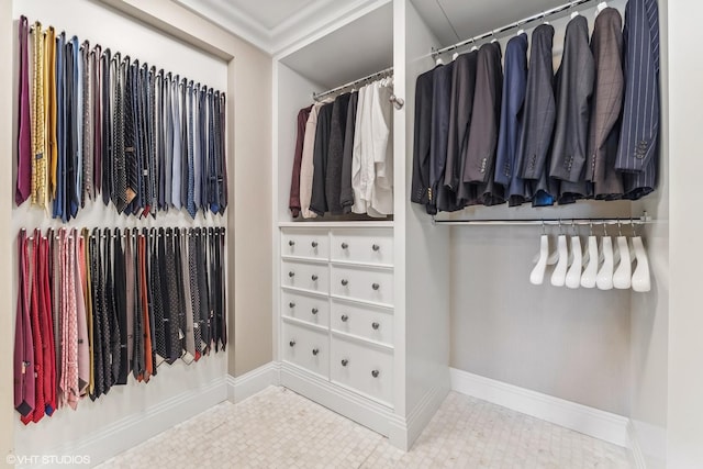 view of walk in closet