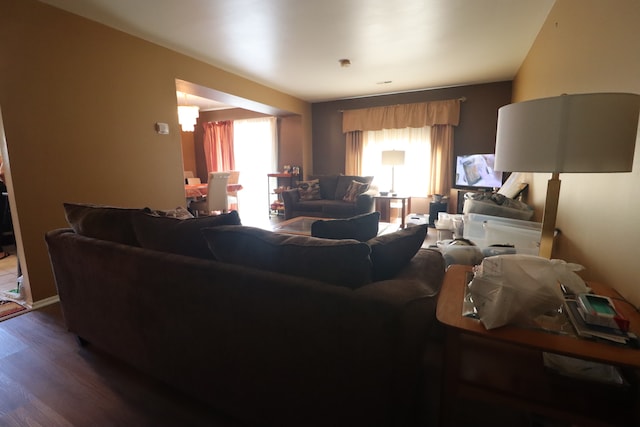 living room featuring wood-type flooring