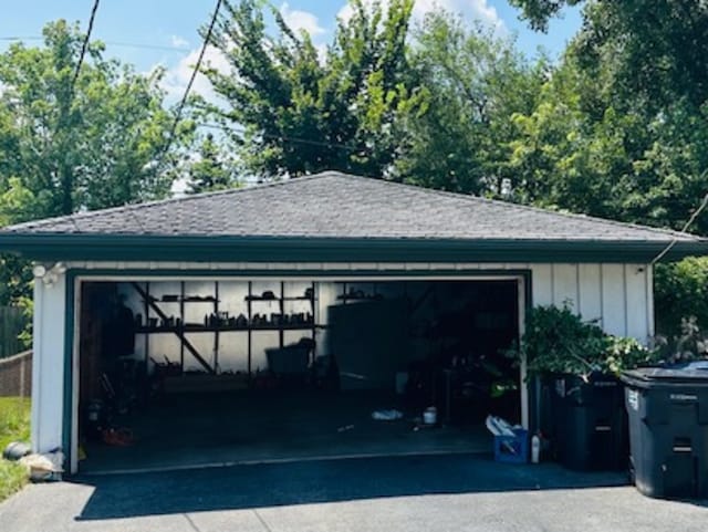 view of garage