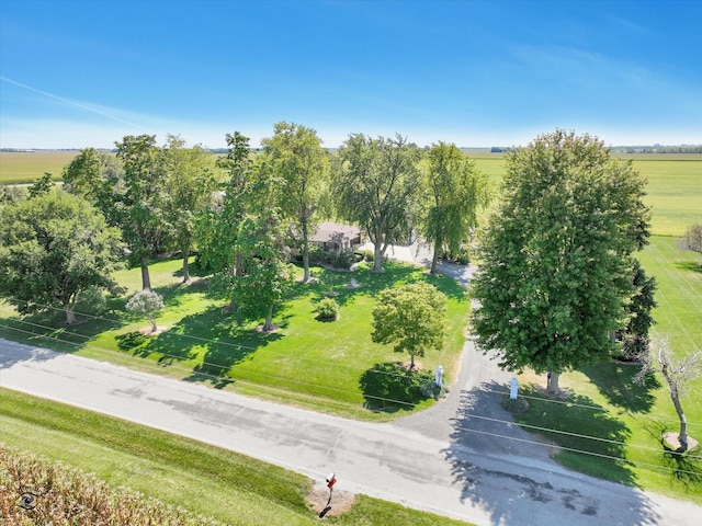 aerial view featuring a rural view