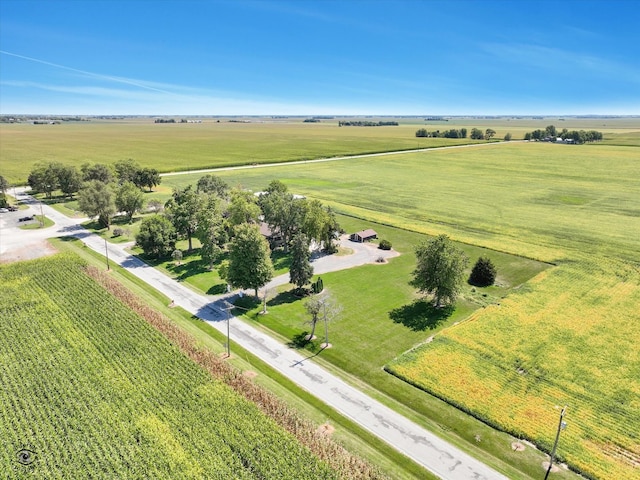 aerial view with a rural view