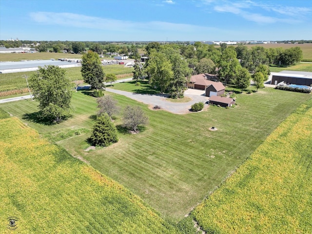 bird's eye view featuring a rural view