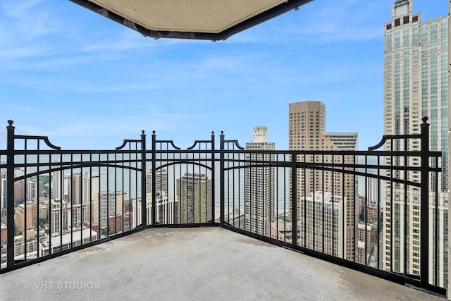 balcony featuring a city view