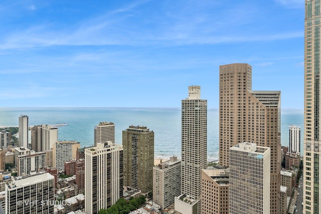 view of city featuring a water view