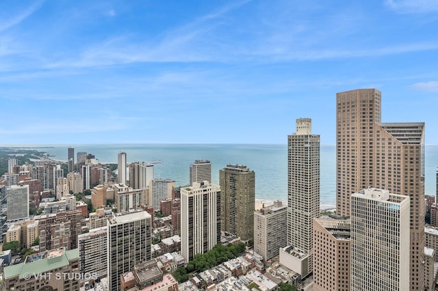 property's view of city with a water view