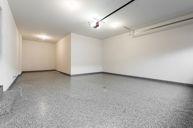 interior space with a garage door opener