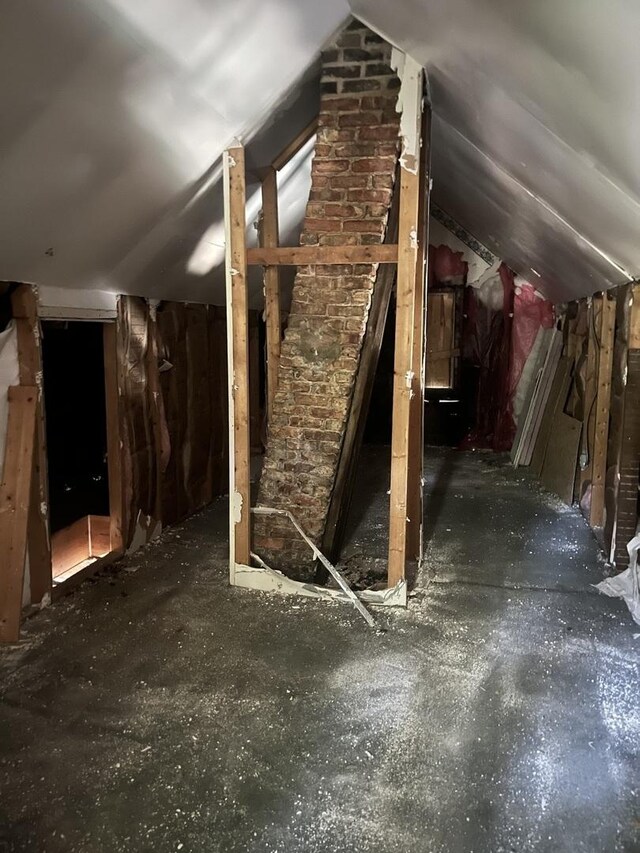 view of unfinished attic