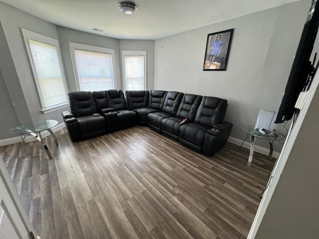 living room featuring hardwood / wood-style floors