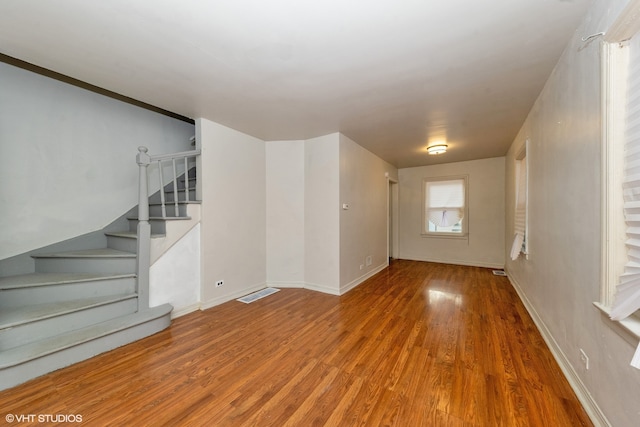 interior space with hardwood / wood-style floors