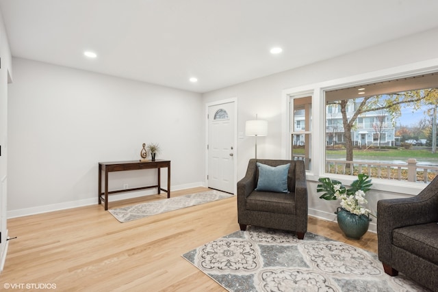 sitting room featuring hardwood / wood-style flooring