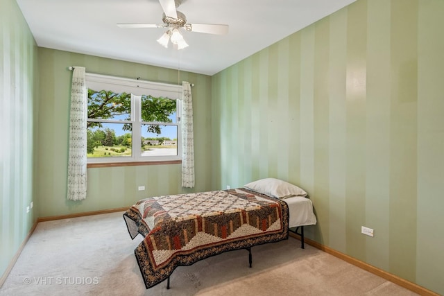 21144 W Buckeye Ct, Plainfield, IL 60544 - bedroom featuring carpet flooring, wallpapered walls, and ceiling fan