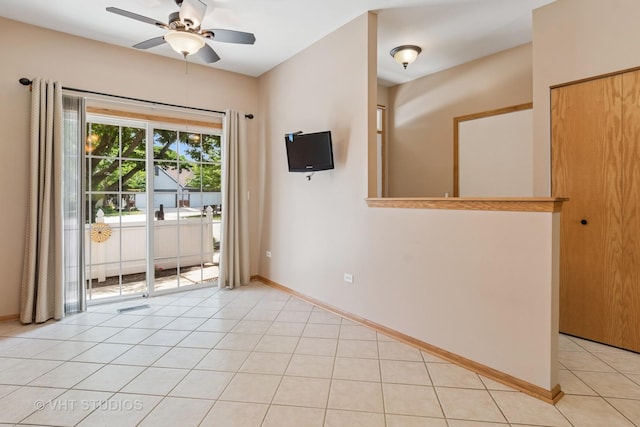 21144 W Buckeye Ct, Plainfield, IL 60544 - empty room featuring ceiling fan and light tile patterned flooring
