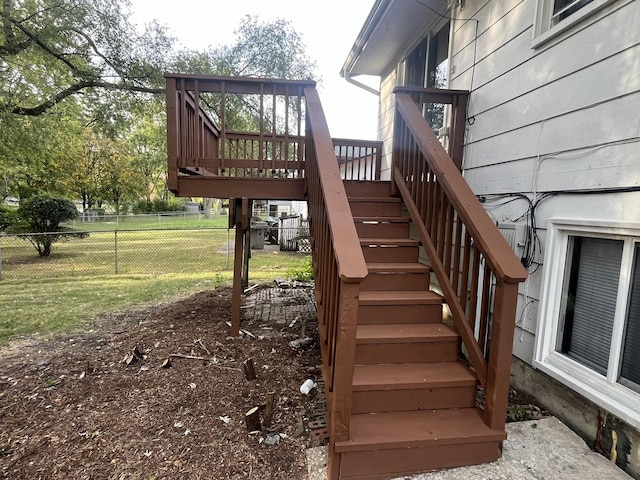 deck featuring a yard