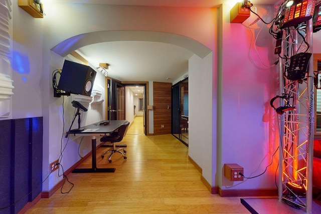 interior space featuring light wood-type flooring