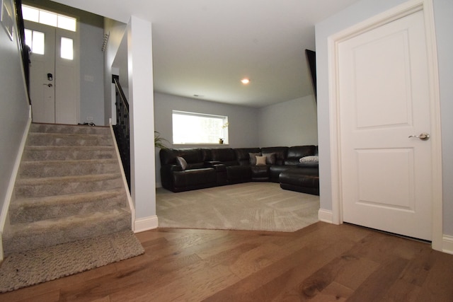 living room featuring hardwood / wood-style flooring