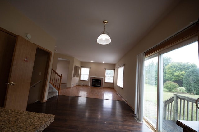 interior space featuring dark hardwood / wood-style floors