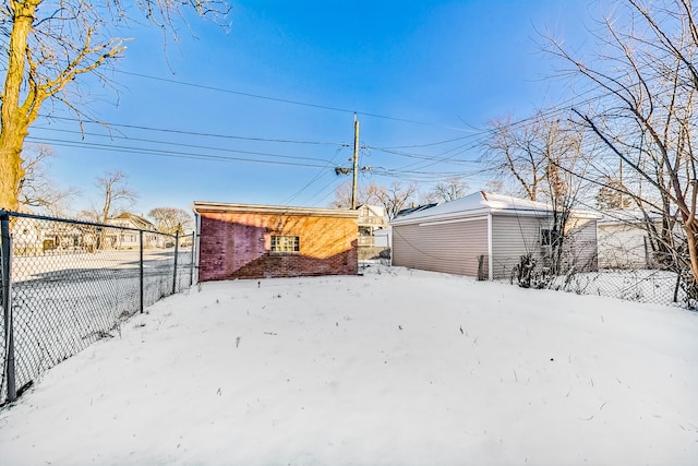 view of snowy yard