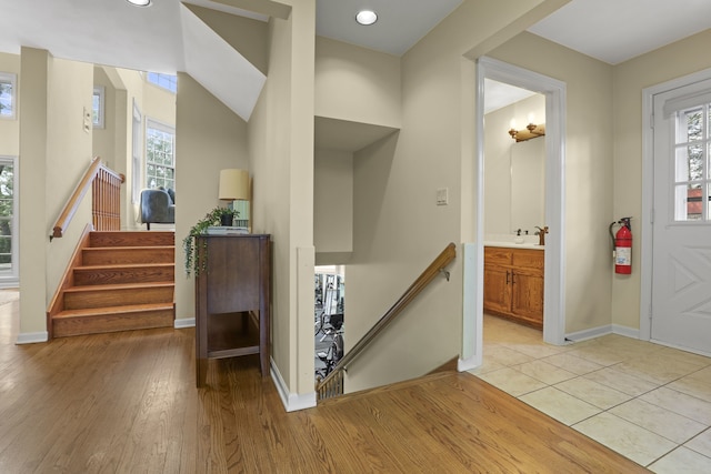 entryway featuring light hardwood / wood-style floors