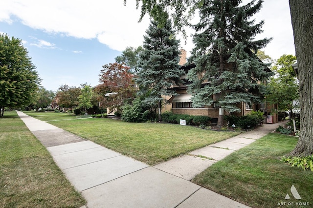 exterior space featuring a lawn