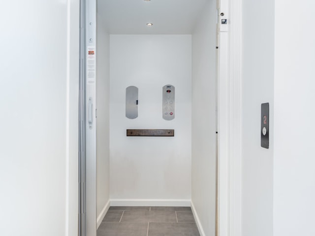 interior space featuring tile patterned flooring