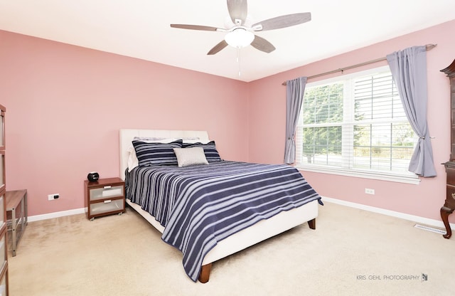 1214 Jerome Ct E, Antioch, IL 60002 - bedroom with light carpet, baseboards, and ceiling fan