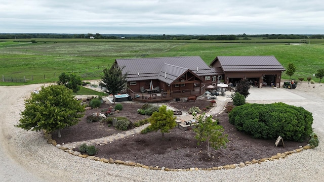 drone / aerial view with a rural view