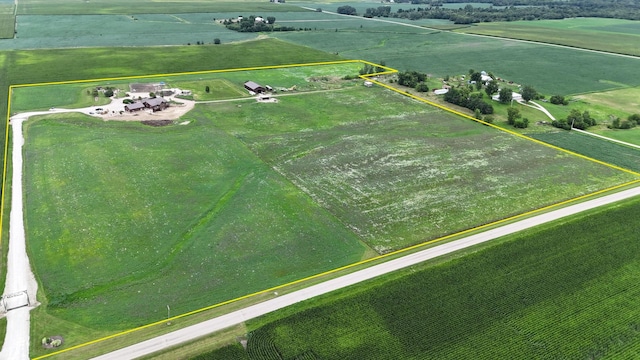 drone / aerial view featuring a rural view