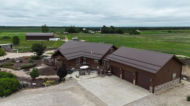 drone / aerial view featuring a rural view