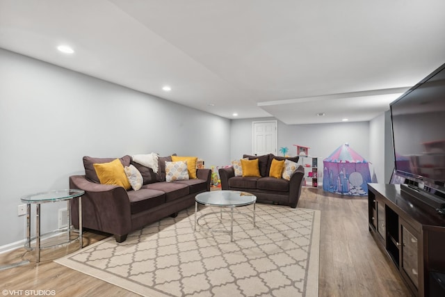 living room featuring hardwood / wood-style floors