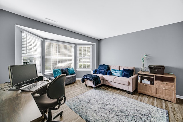 306 Hidden Creek Ln, North Aurora, IL 60542 - office area featuring light hardwood / wood-style floors
