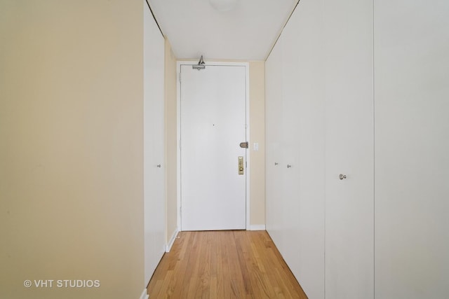 hall featuring light wood-type flooring